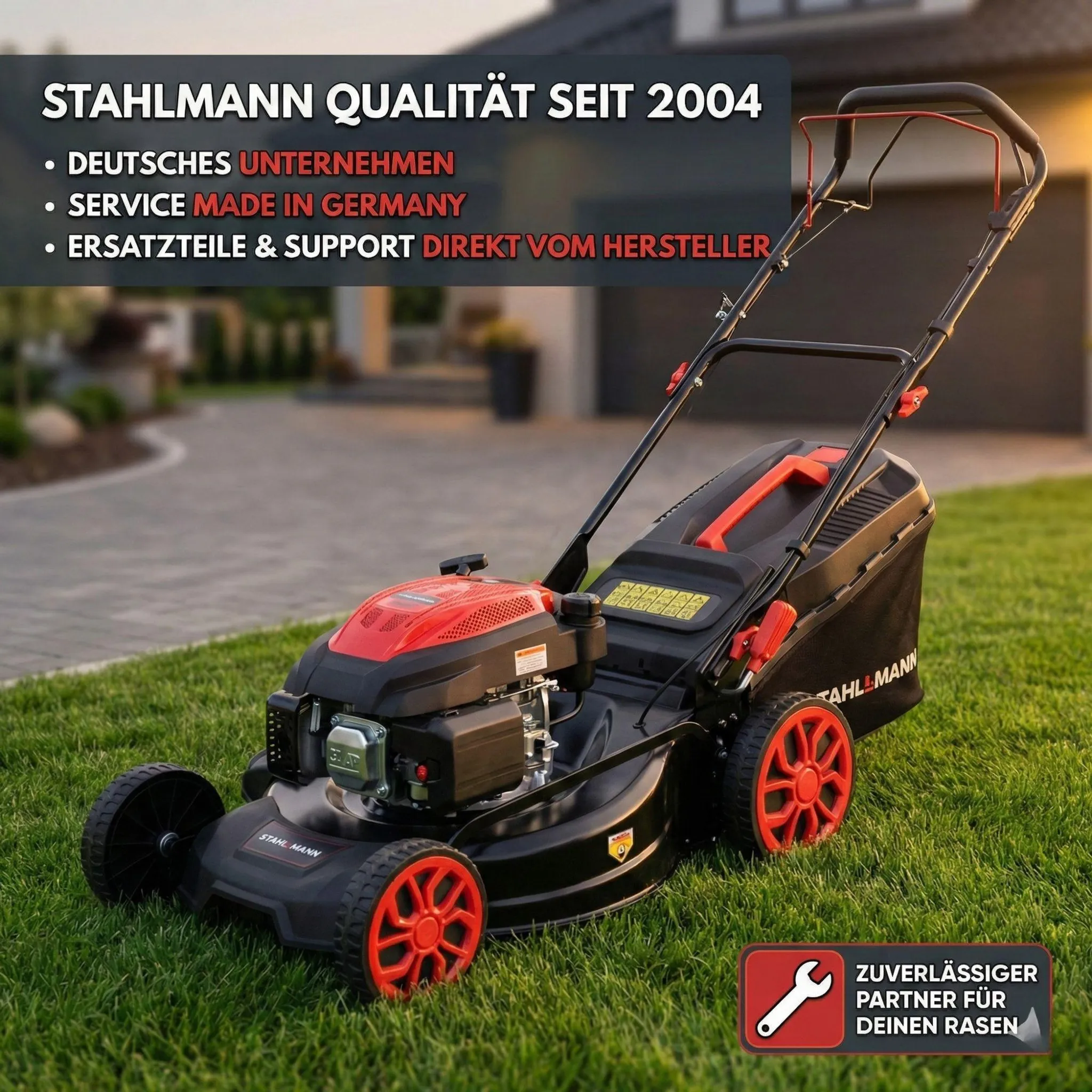 STAHLMANN Rasenmäher Benzin mit Antrieb BR532 – 7,0PS (5,1kW) 224ccm mit Antrieb, 53cm Schnittbreite, Mulchen, Schnitthöhenverstellung – Bild 8