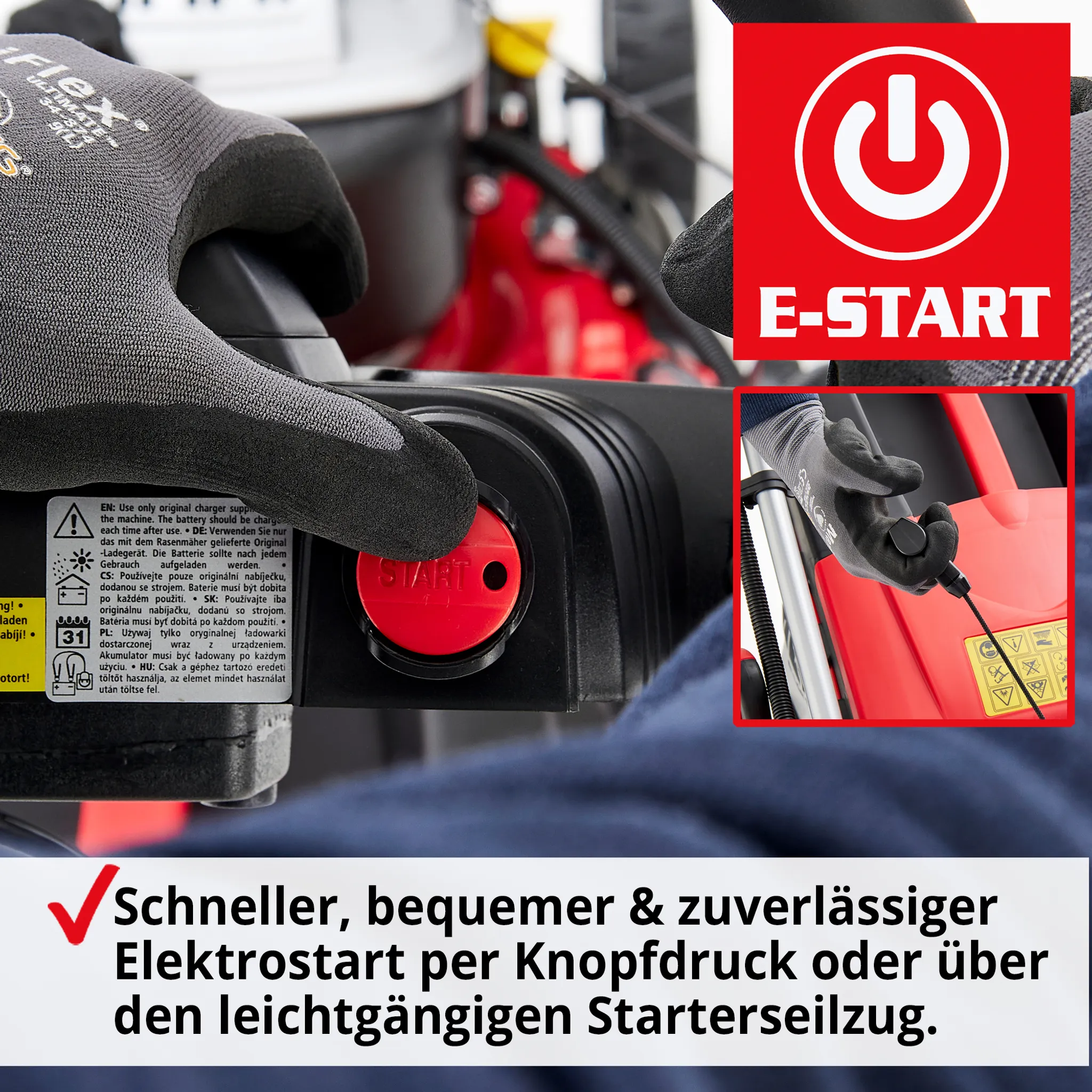 HECHT 548 SWE Rasenmäher Benzin | mit Antrieb | Elektrostart | 46 cm Schnittbreite | 5 PS | 5in1 | 60L Fangkorb – Bild 5