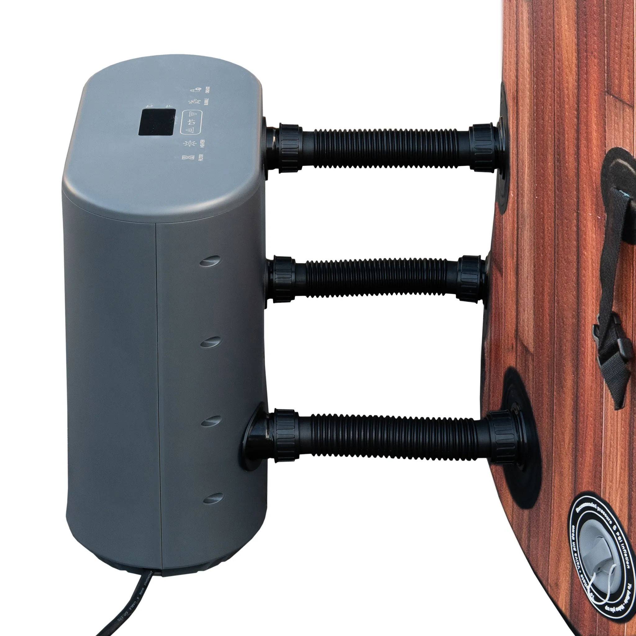 COIL Whirlpool SPA Aufblasbar, Schwimmbad mit Hydromassage, extra dünn, In- & Outdoor, 6 Personen, 175 cm, TEAK – Bild 5