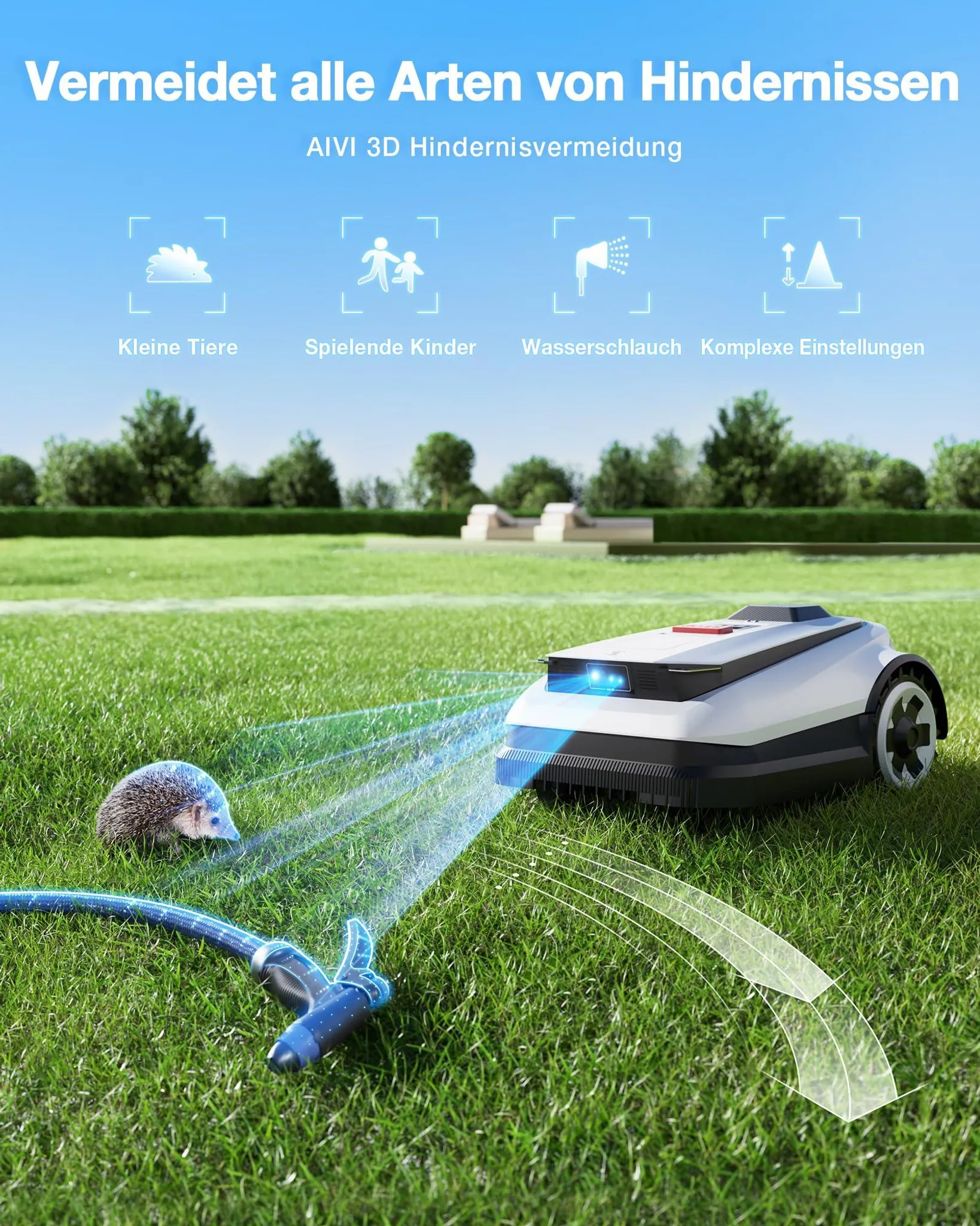 ECOVACS Mähroboter GOAT A1600 mit vollautomatischer Kartierung White One Size – Bild 8