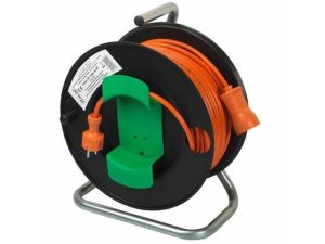 25 Meter - Kabeltrommel für Gartengeräte (Trommel und Kabel)