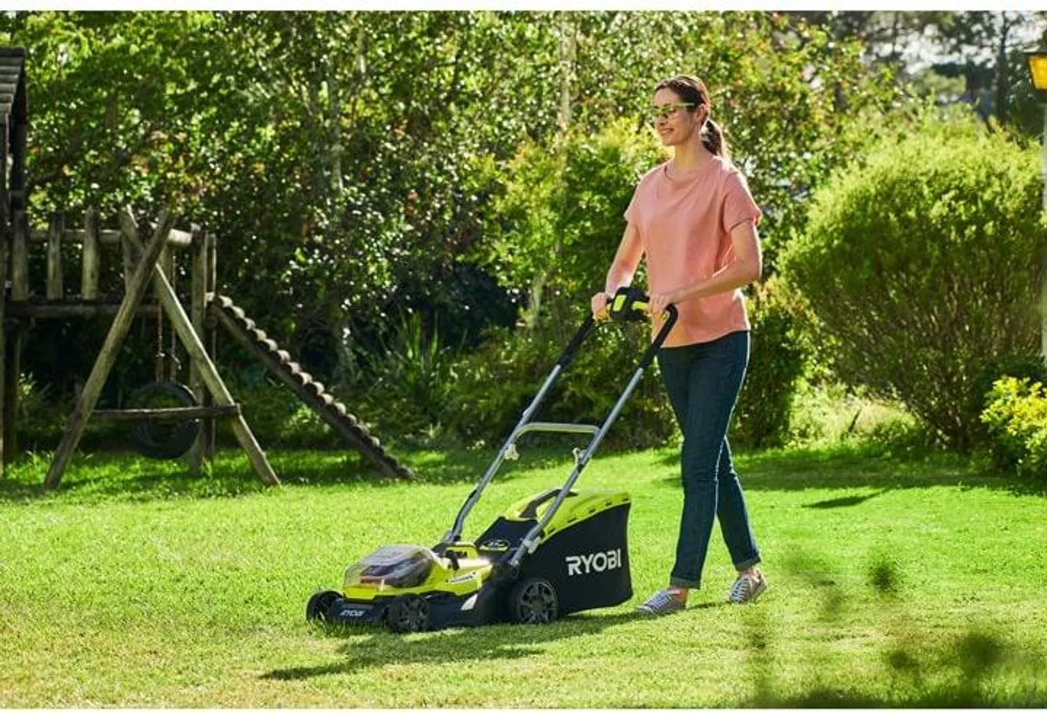 RYOBI Hybrid-Rasenmäher RY18LMH37A-225 18V 2,5Ah, Akku-Rasenmäher, Akku-Mulcher, 37 cm Schnittbreite – Bild 5