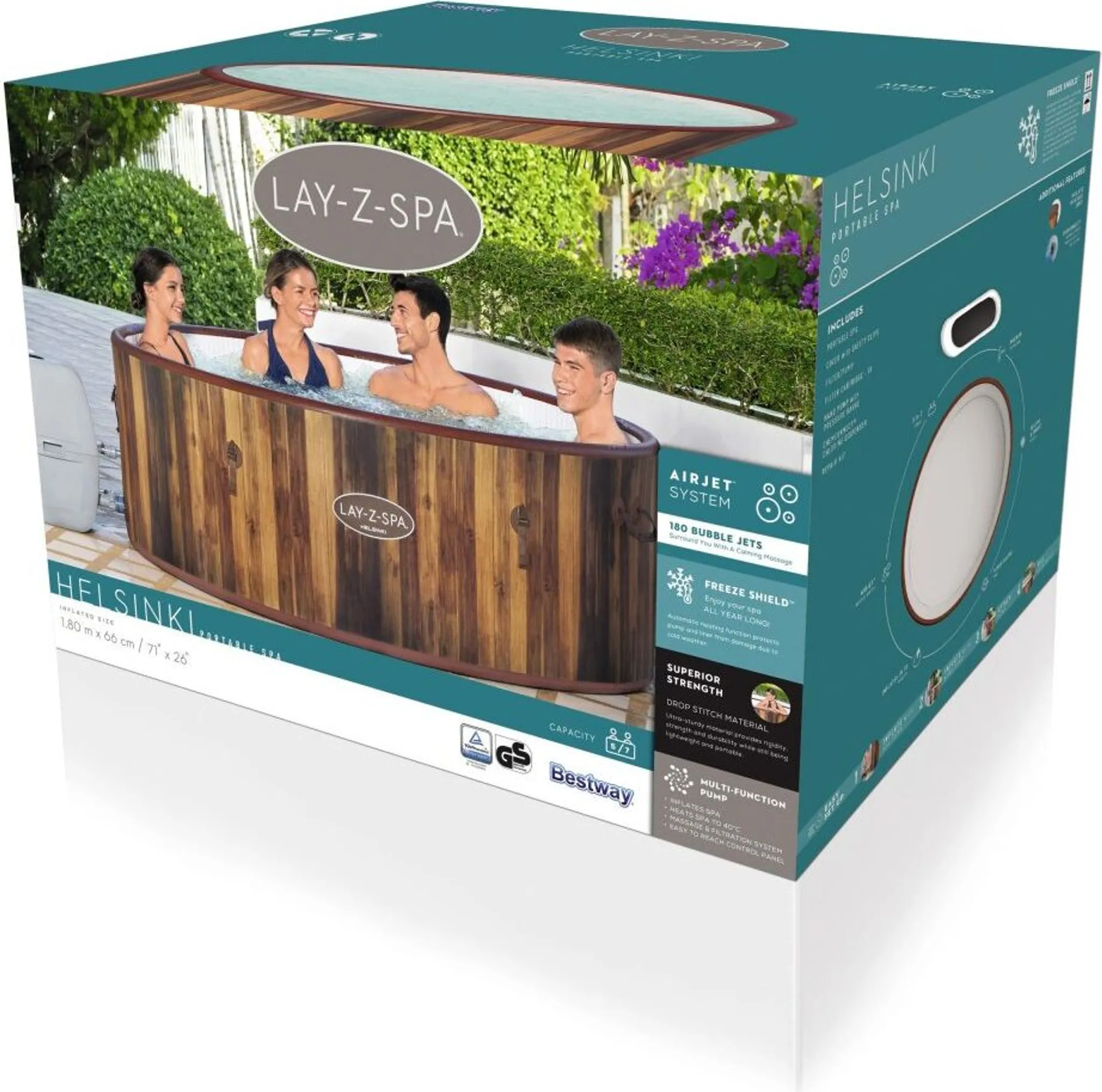 Bestway® LAY-Z-SPA® Whirlpool Helsinki AirJet™ 180 x 66 cm, rund – Bild 3