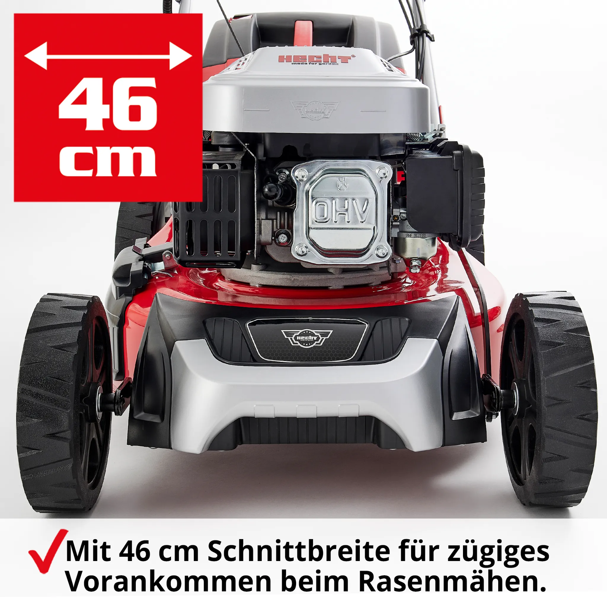 HECHT 548 SWE Rasenmäher Benzin | mit Antrieb | Elektrostart | 46 cm Schnittbreite | 5 PS | 5in1 | 60L Fangkorb – Bild 4