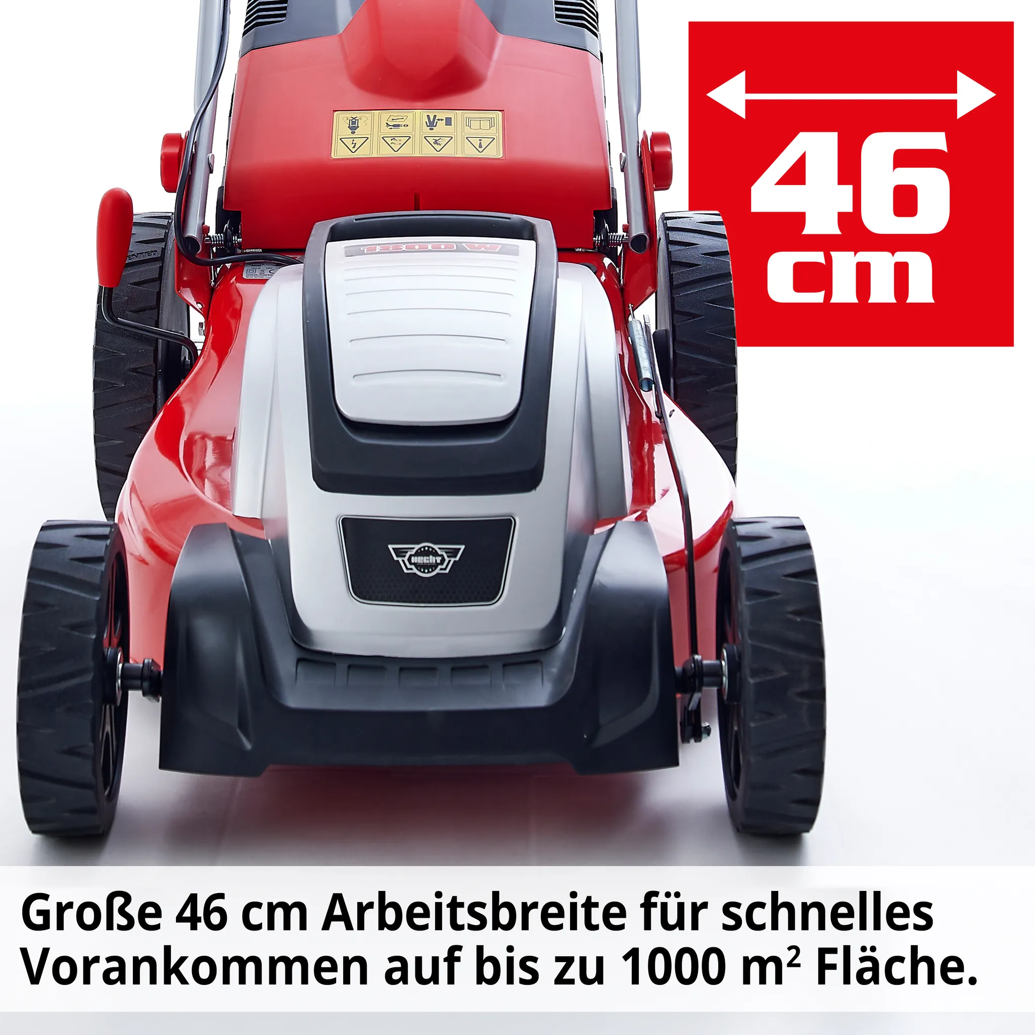 HECHT Rasenmäher Elektro 1845 | 46 cm Schnittbreite | 1800 W | Mulchkit | 60 L Fangkorb | zentrale 7-fach Schnitthöhenverstellung – Bild 2