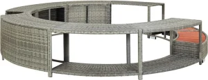 vidaXL Whirlpool-Umrandung Grau Poly Rattan