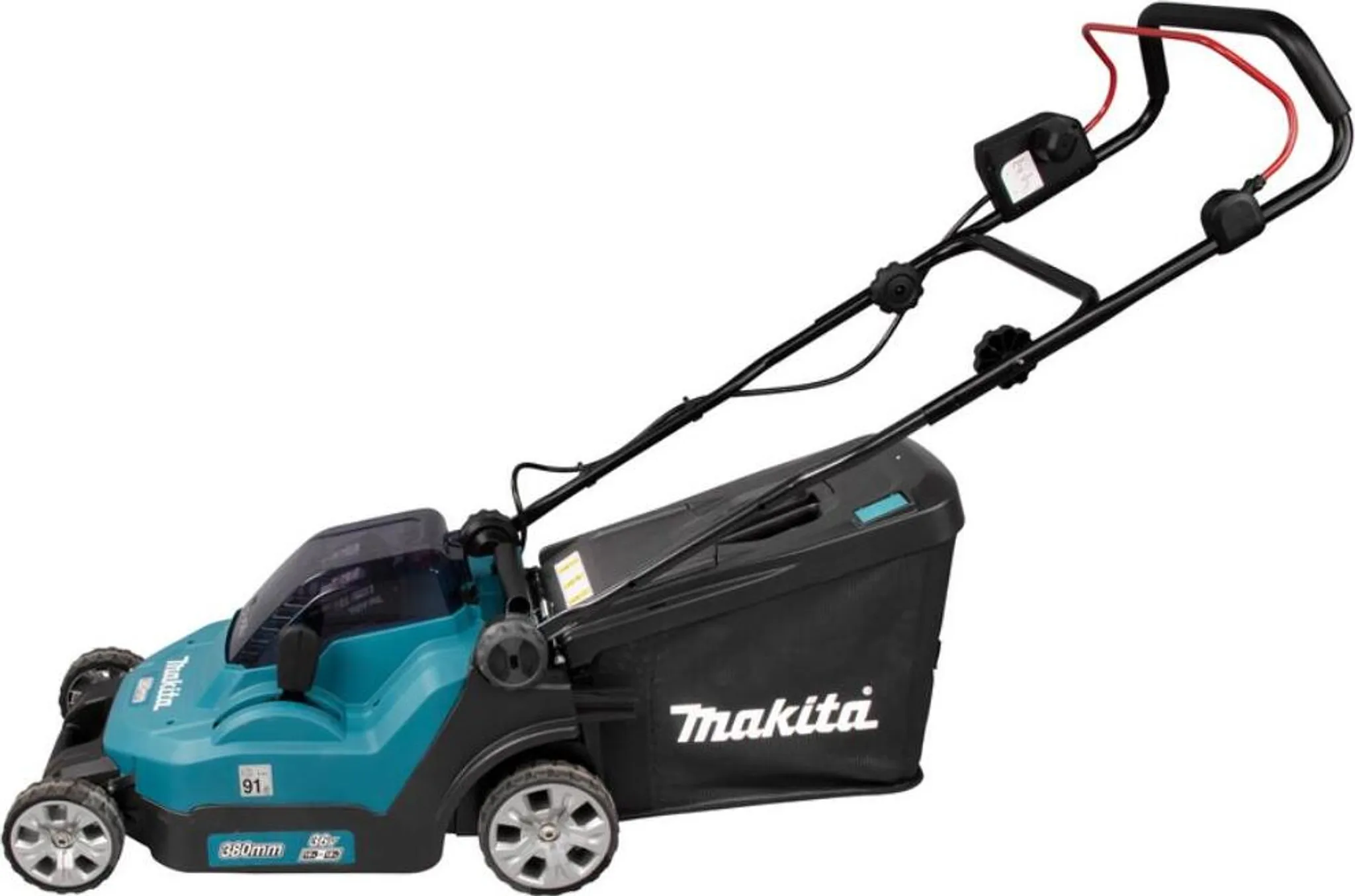 Makita Akku Rasenmäher Gartengeräte DLM382CM2 36 Volt 2 Akkus 4 Ah Schnittbreite 38 cm für Gartenpflege – Bild 7