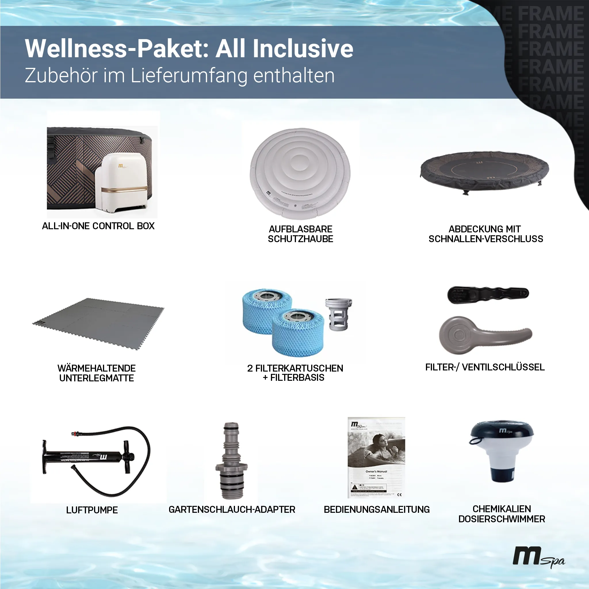 Miweba MSpa Whirlpool Frame Mono | Aufblasbar - Indoor & Outdoor Pool - Ozongenerator - UVC+ Filter - Anti-Frost-System - 6 Personen - App Steuerung – Bild 9