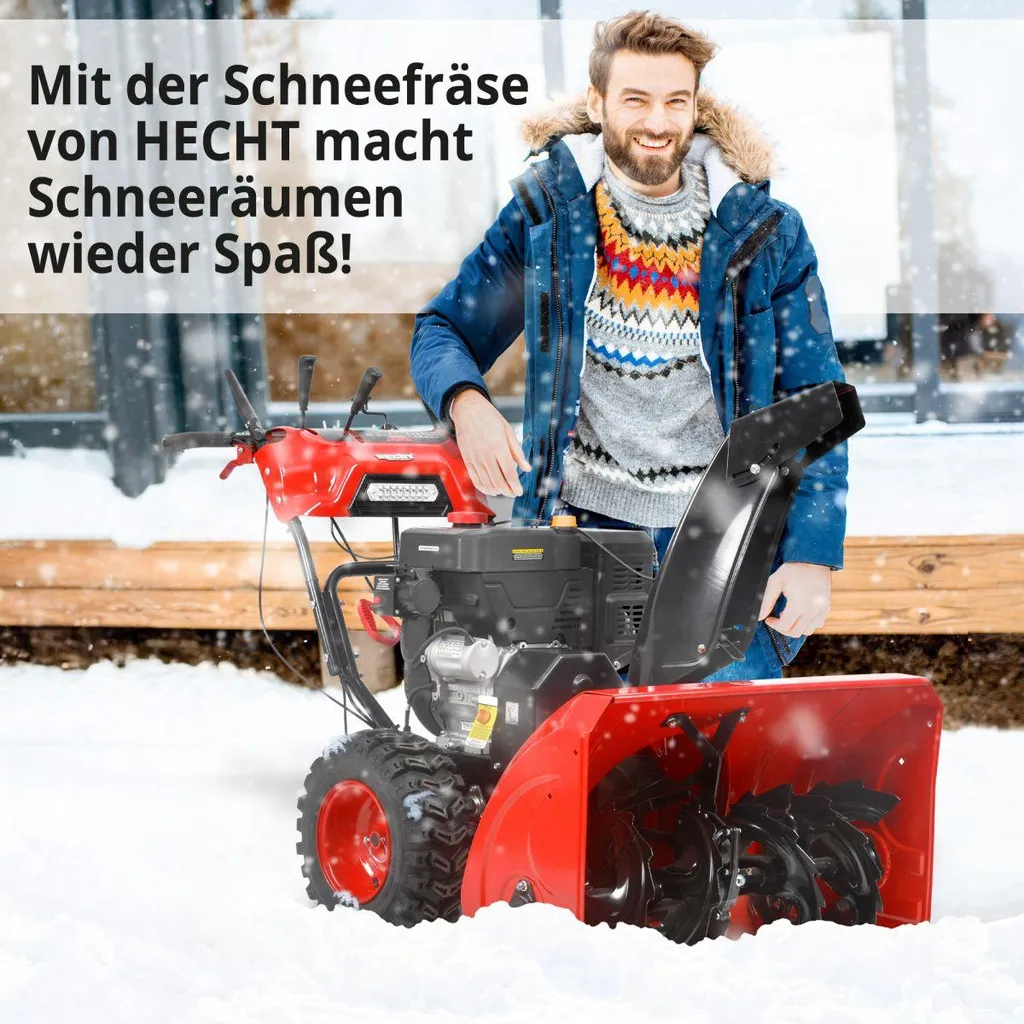 HECHT Schneefräse Benzin 9334 SQ | 87 cm Arbeitsbreite | 9,5 kW / 13 PS | Griffheizung | Elektrostarter | 51 cm Arbeitshöhe | LED – Bild 8