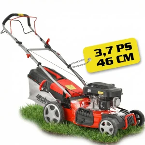 HECHT Rasenmäher Benzin mit Antrieb 547 SXW | 5in1 | 46 cm Schnittbreite | 5,5 PS | Mulchkit | 55 L Fangkorb