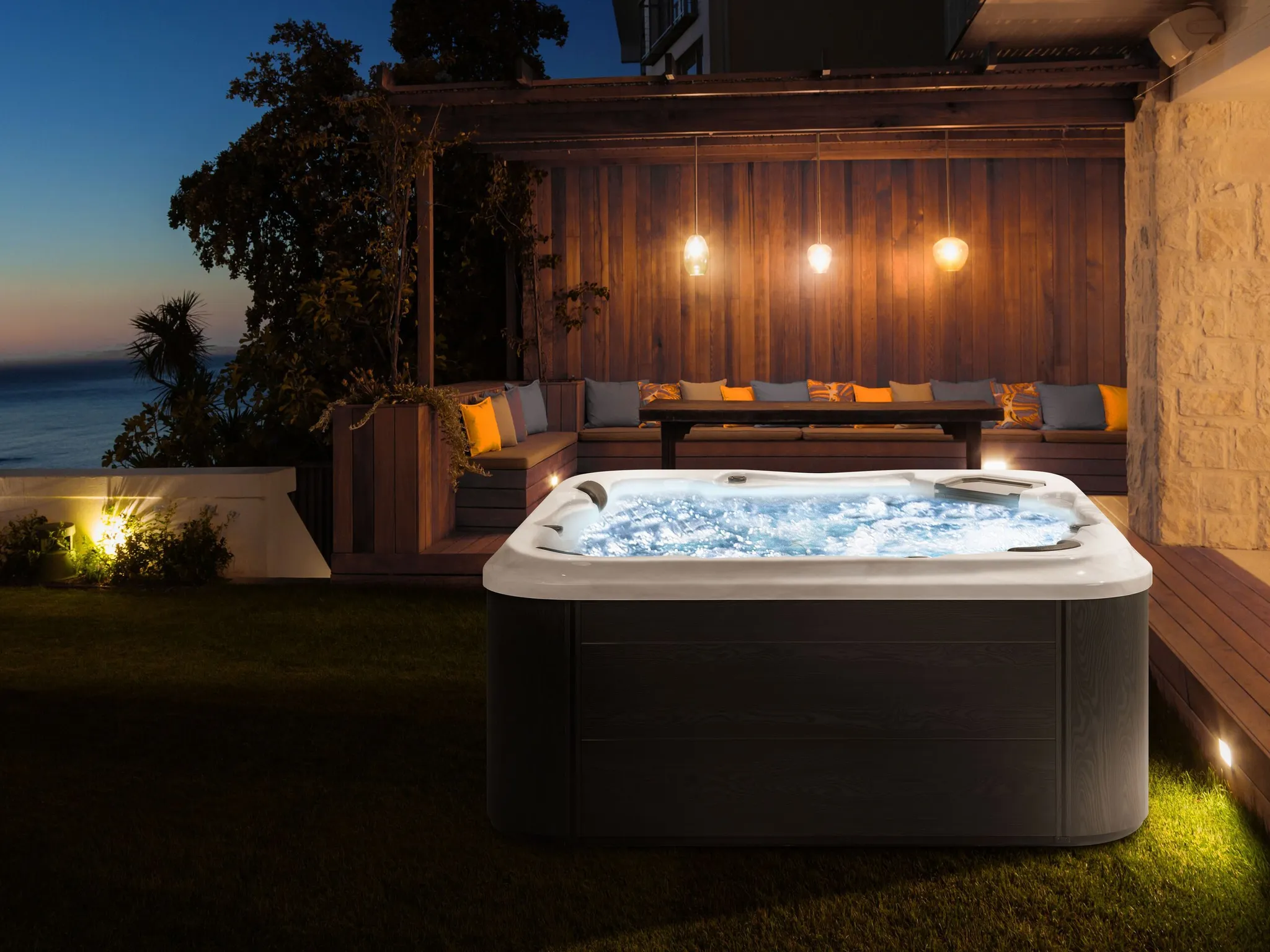 BELIANI Outdoor Spa Weiß 28 Jetstream Düsen aus Sanitäracryl Jacuzzi Freistehend Groß Quadratisch 210 x 210 cm Modernes Design – Bild 2