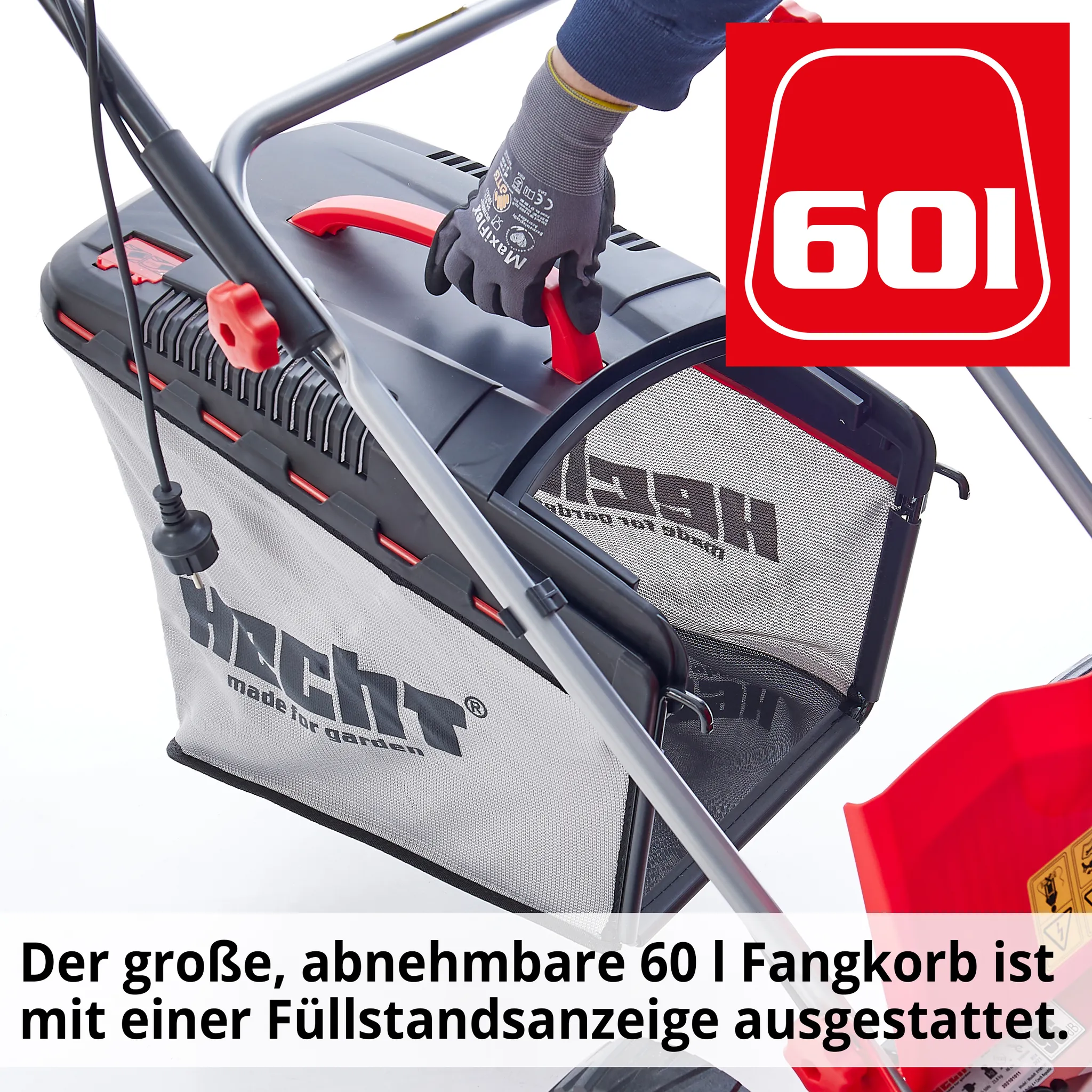 HECHT Rasenmäher Elektro mit Antrieb 1803 S | 5in1 | 46 cm Schnittbreite | 1800 W | 60 L Fangkorb | Mulchkit | Stahlgehäuse – Bild 6
