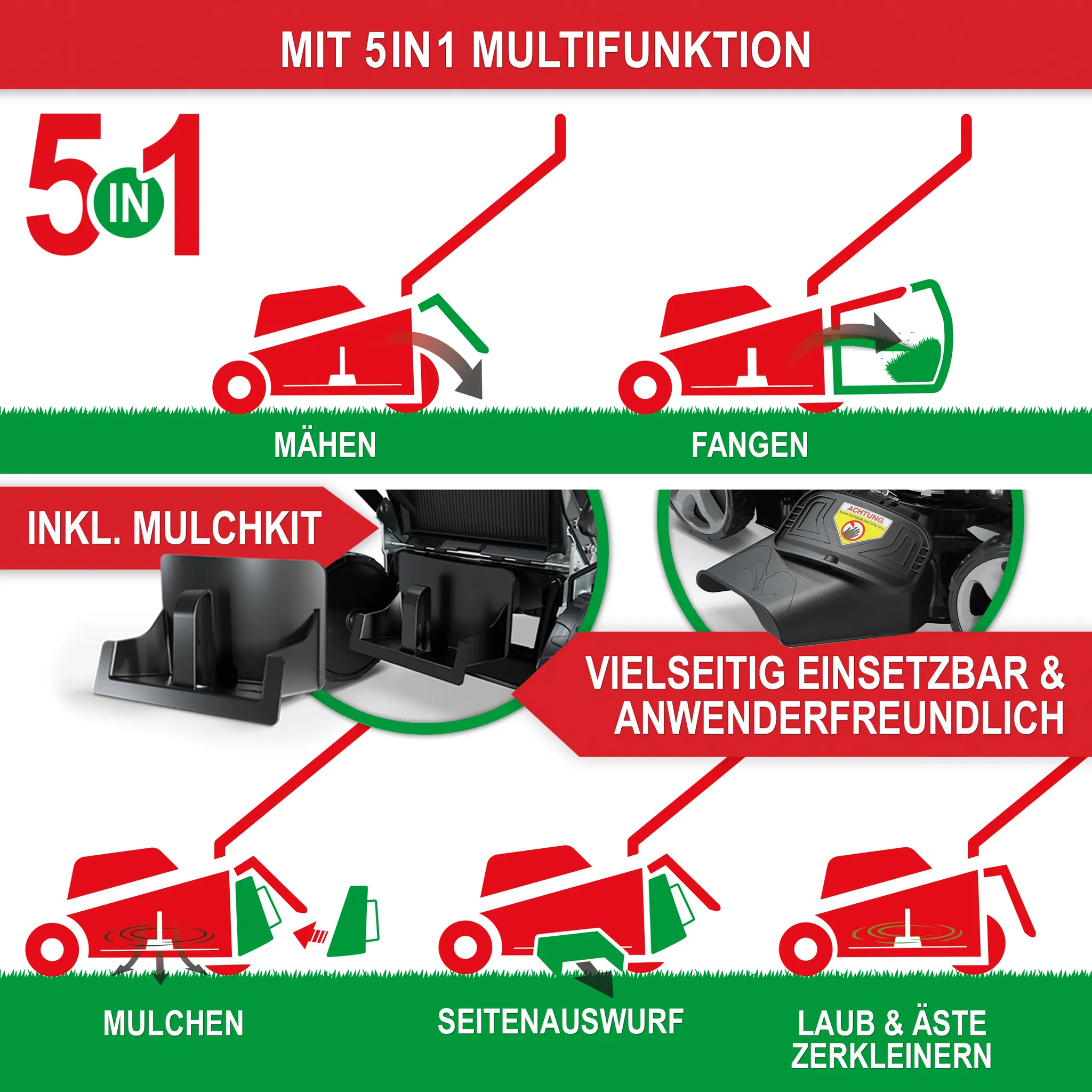 ONBEST TXC-3646 Rasenmäher Benzin | mit Antrieb | 46 cm Schnittbreite | 4,9 PS | Doppelmesser mit Sograd – Bild 7