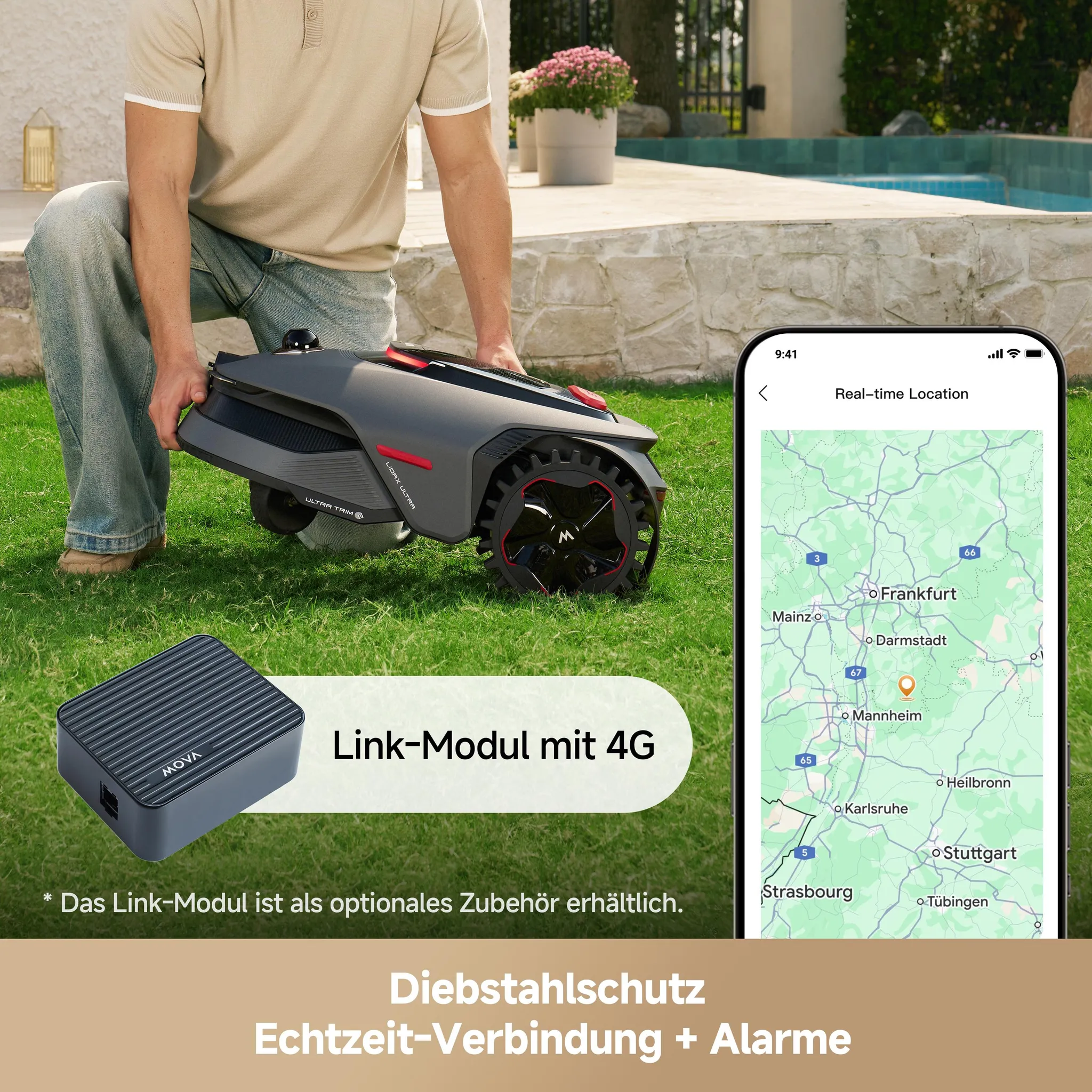 MOVA LiDAX Ultra 1200 Elektrorasenmäher Roboter Mähroboter – ohne RTK, 3D-LiDAR & AI Vision 360°, automatische Kartenerstellung, 5 cm Kantenschnitt – Bild 9