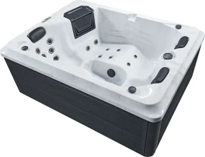 Artsauna Outdoor Whirlpool Oasis - Spa mit Massagedüsen, LED-Beleuchtung, 2 Filter, Abdeckung, Pumpe - Whirlpool winterfest & beheizbar