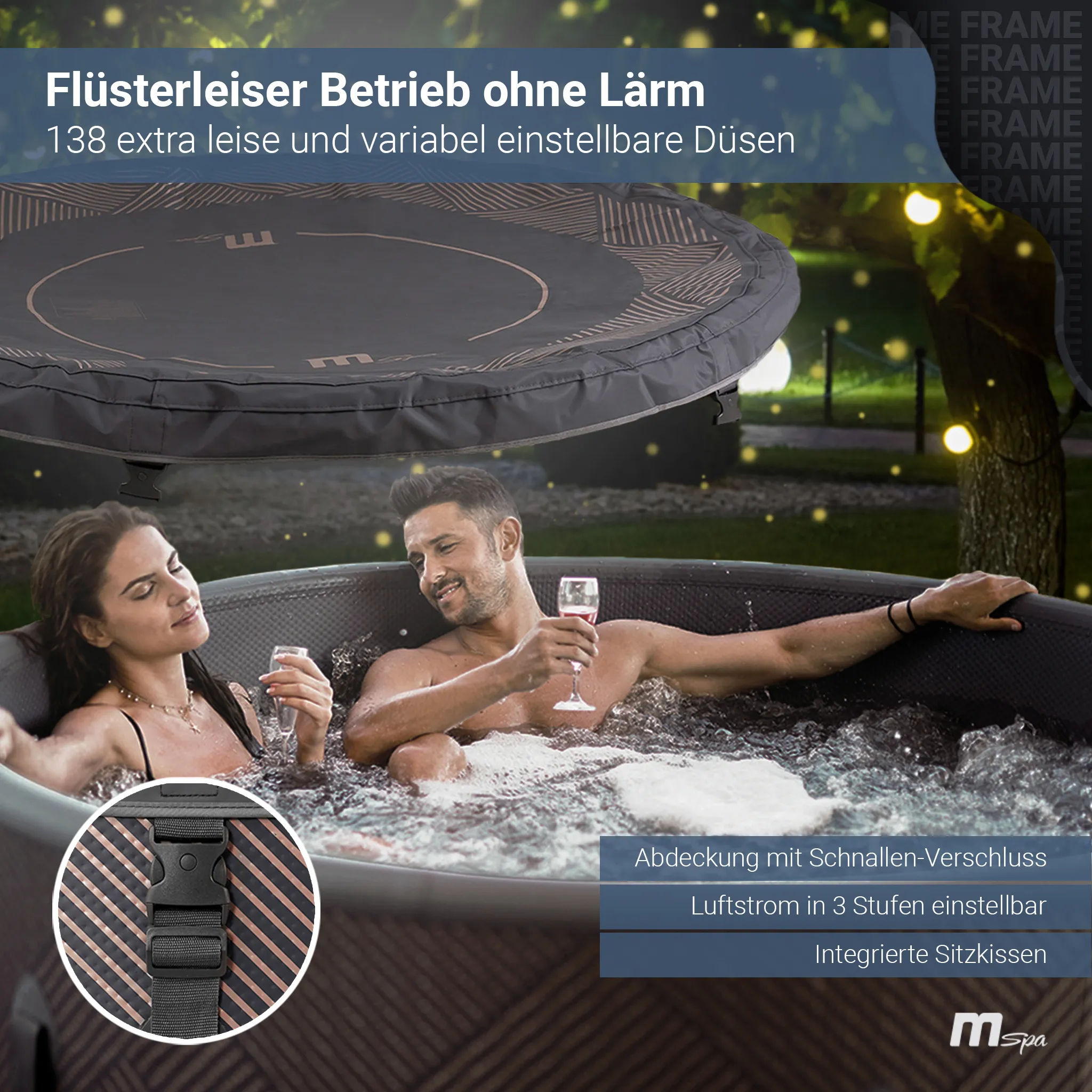 Miweba MSpa Whirlpool Frame Mono | Aufblasbar - Indoor & Outdoor Pool - Ozongenerator - UVC+ Filter - Anti-Frost-System - 6 Personen - App Steuerung – Bild 6