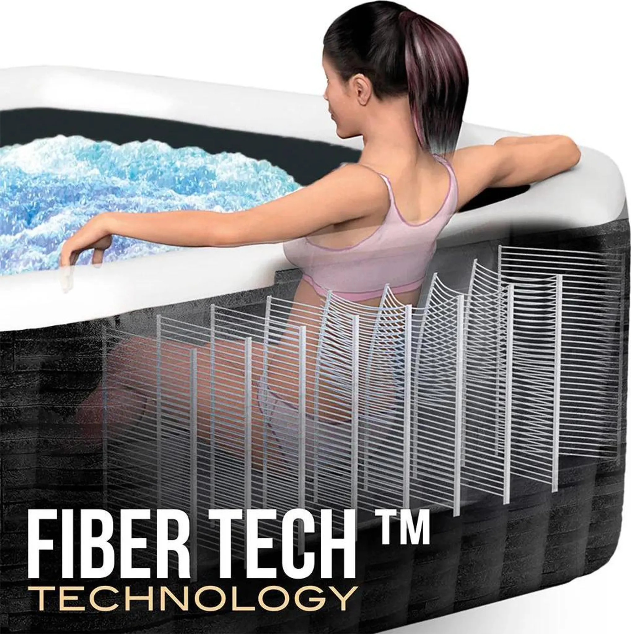 INTEX 28450NP - Whirlpool - PureSPA Greystone Deluxe (175x175cm) für 4 Personen – Bild 10