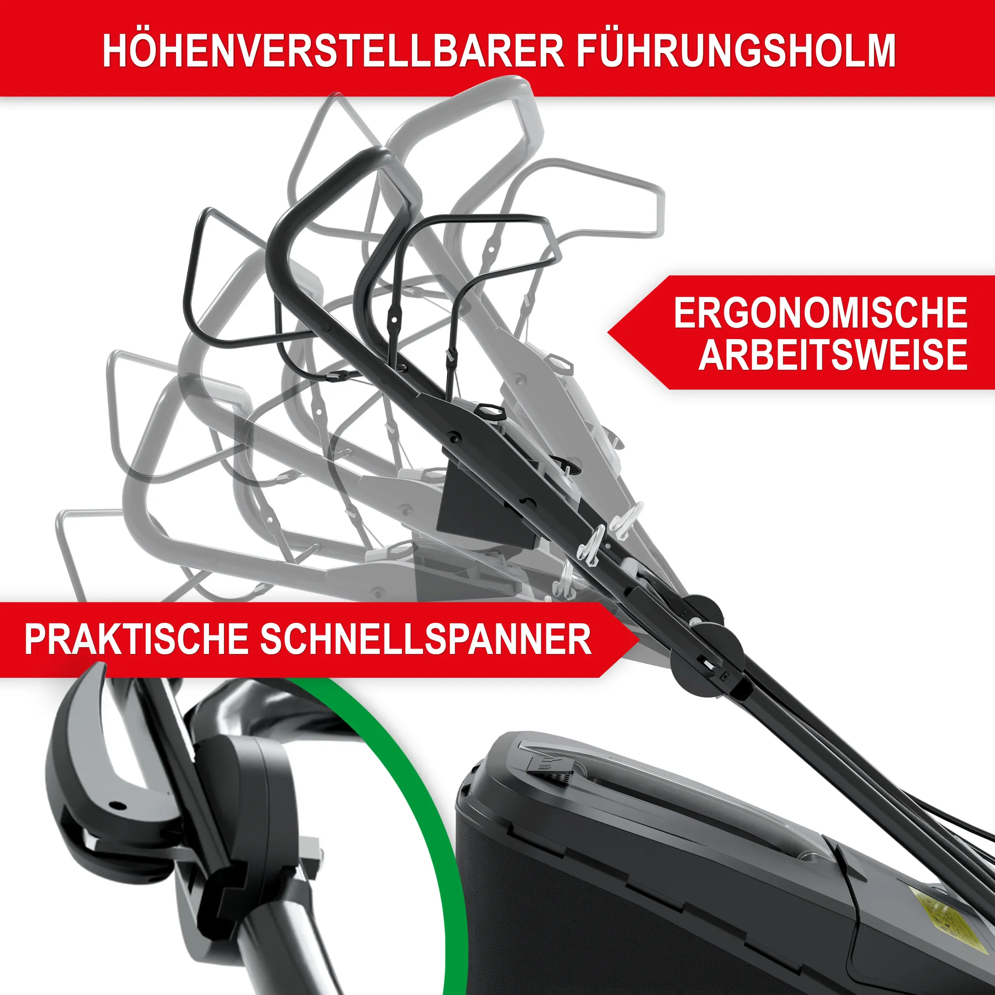 ONBEST TXC-3646 Rasenmäher Benzin | mit Antrieb | 46 cm Schnittbreite | 4,9 PS | Doppelmesser mit Sograd – Bild 3