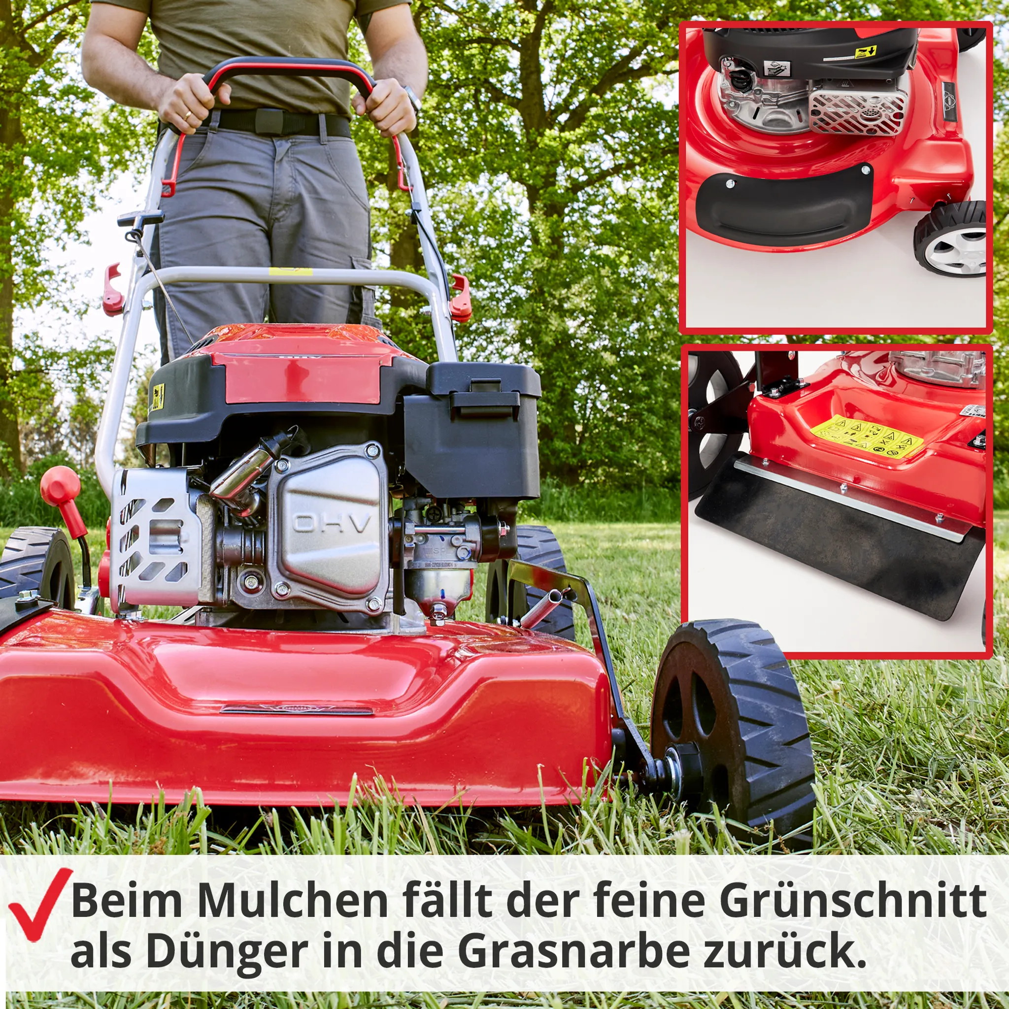 HECHT 5511 Mulchmäher Benzin | 51 cm Schnittbreite | Stahlgehäuse | 5 PS | Seitenauswurf | 5-fache Schnitthöhenverstellung – Bild 5