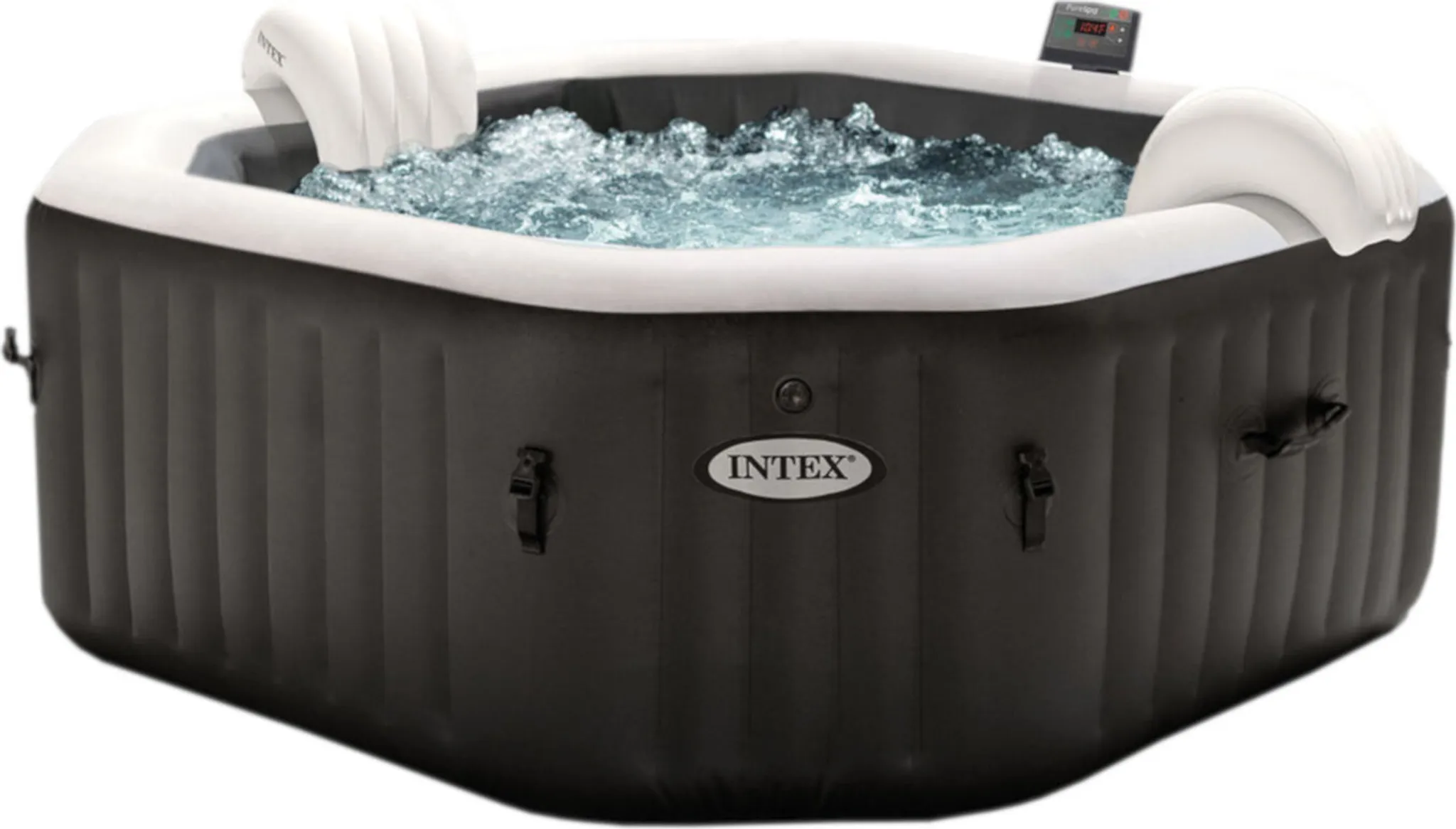 INTEX 28462 - Whirlpool - PureSPA Jet + Bubble Deluxe (octagon,onyx black, Ø218 außen/Ø168cm innen)