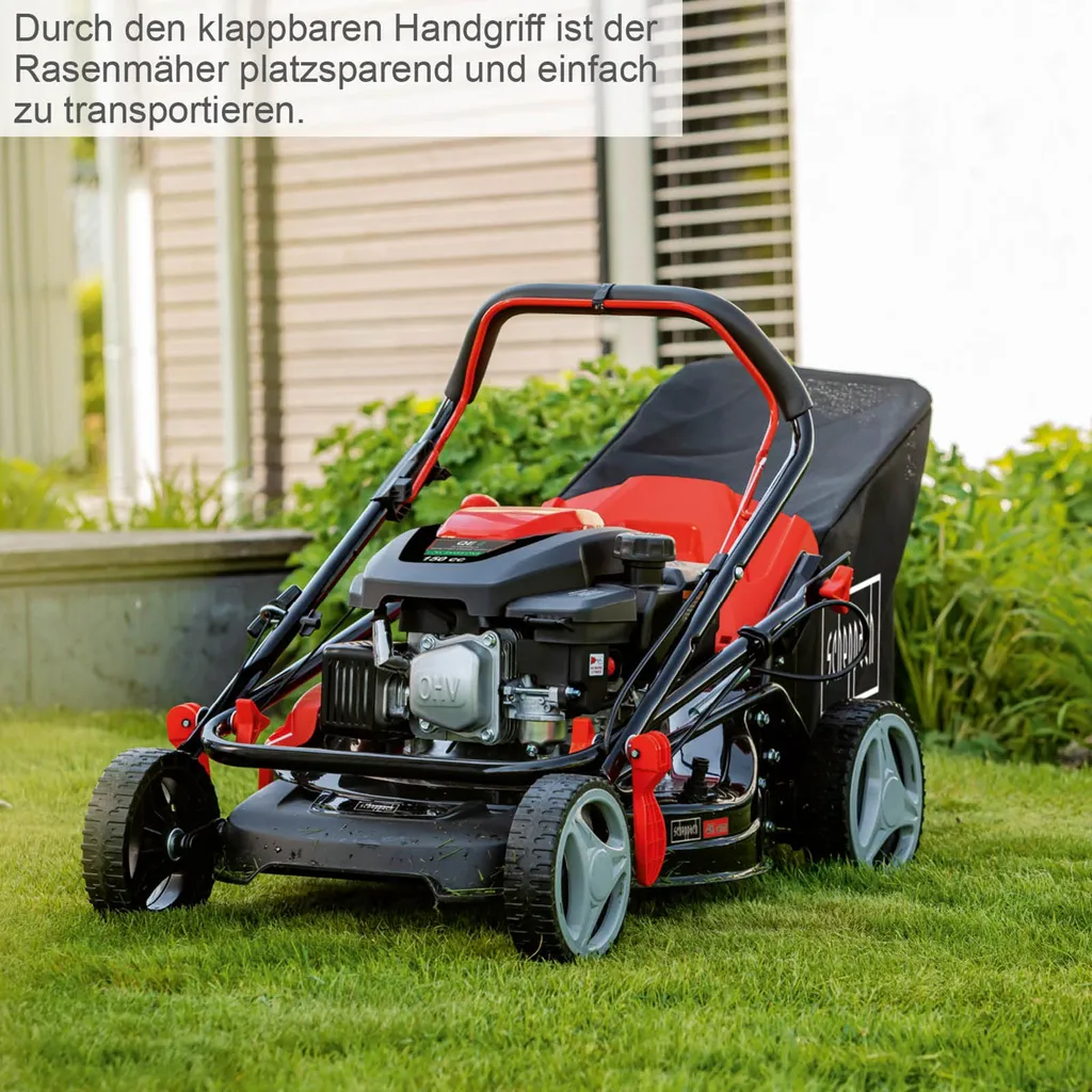 Scheppach Benzin Rasenmäher MS161-46 3,5PS 6in1 mit Antrieb Breite 46cm 0,6 L Öl – Bild 6