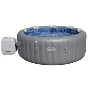 Bestway® LAY-Z-SPA® Energiespar-Whirlpool Santorini Hydrojet Pro™ mit App-Steuerung, für 7 Personen Ø 216 x 80 cm, Graphit