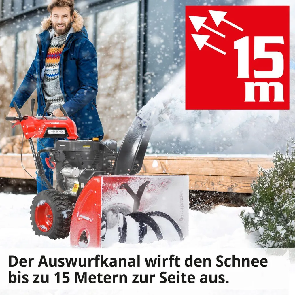 HECHT Schneefräse Benzin 9334 SQ | 87 cm Arbeitsbreite | 9,5 kW / 13 PS | Griffheizung | Elektrostarter | 51 cm Arbeitshöhe | LED – Bild 9
