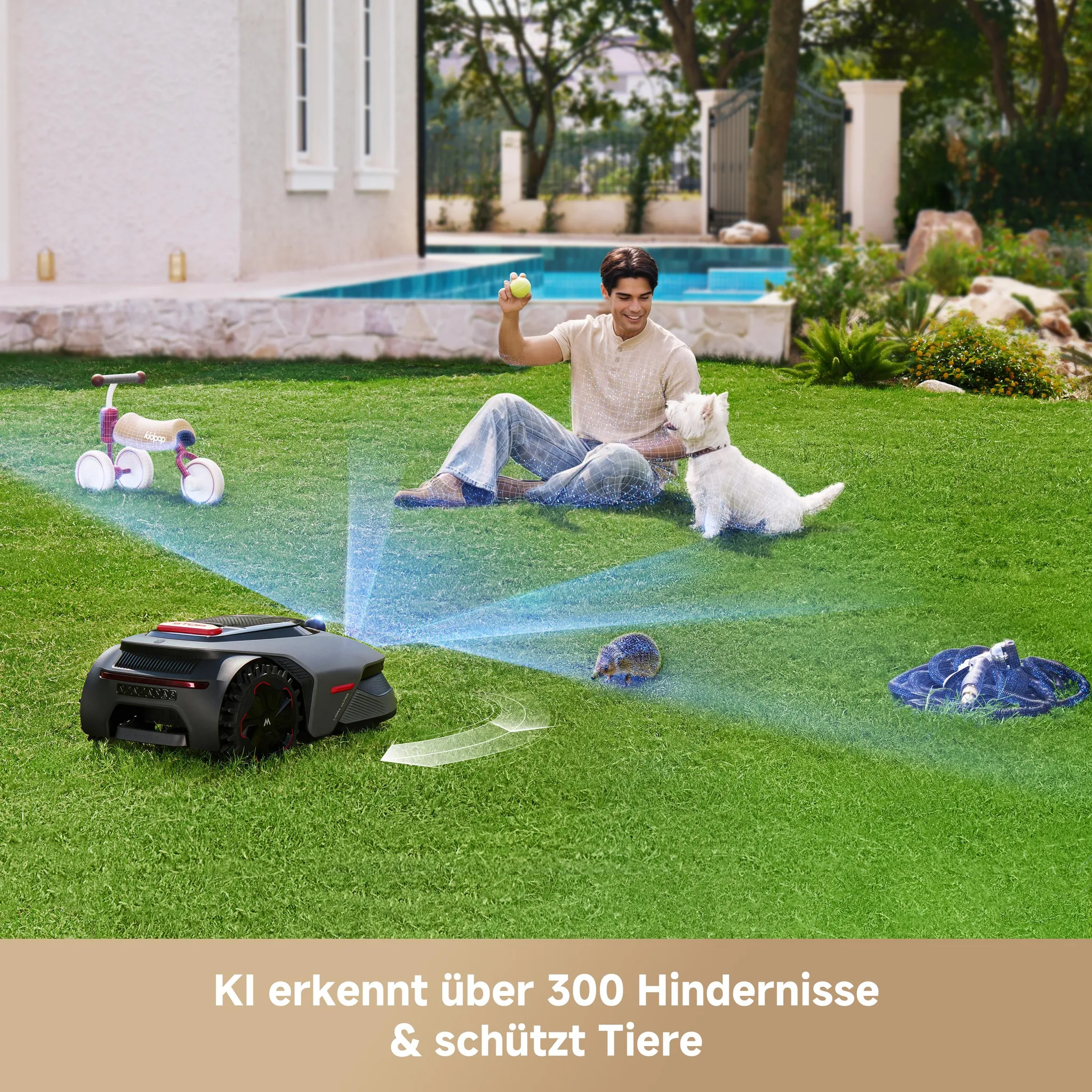 MOVA LiDAX Ultra 1200 Elektrorasenmäher Roboter Mähroboter – ohne RTK, 3D-LiDAR & AI Vision 360°, automatische Kartenerstellung, 5 cm Kantenschnitt – Bild 4