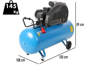 ABAC EXP A49B 270 CT5,5 – Drehstrombetriebener Elektroluftkompressor mit Riemenantrieb – 5,5-PS-Motor – 270 Liter