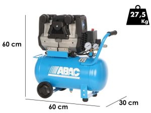 ABAC POLE POSITION QUIETE OS20 - Elektrischer Einphasen-Luftkompressor, leise - Öl-frei - Motor 2 PS - 24 lt