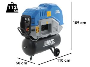 ABAC SPINN D2.2 90W 10 230/50 - Einphasiger schallgedämpfter Schraubenkompressor - 3 PS Motor - 90 Liter