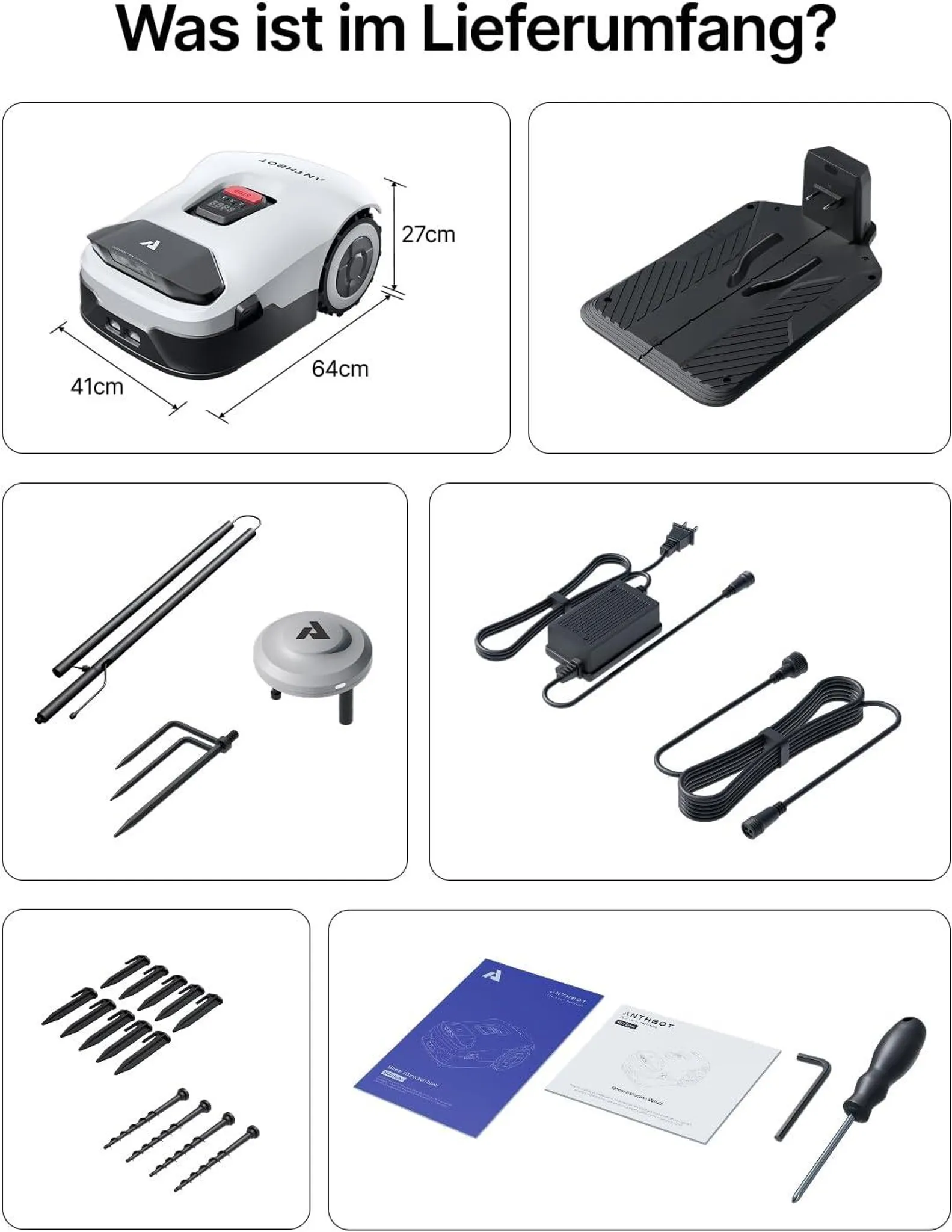 ANTHBOT Genie 600 RTK Mähroboter SET mit GARAGE – für 900m² drahtlos – 4-Kamera Vision, 45% Steigung, Diebstahlschutz – Bild 9