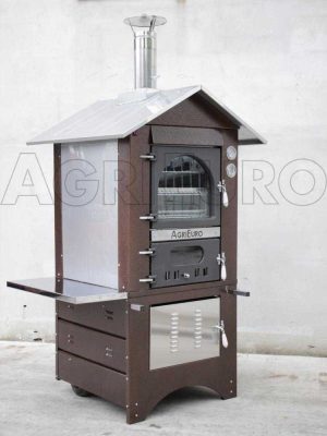 AgriEuro Medius 60 Deluxe EXT - Holzbackofen - aus Edelstahl - kupferfarben
