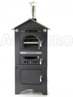 AgriEuro Medius 80 EXT - Holzbackofen für draußen aus Edelstahl - Umluftbackofen