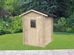 Alce Hobby 146x146 – Gerätehaus aus Holz – Mit Frontfenster – 146x146x204 cm