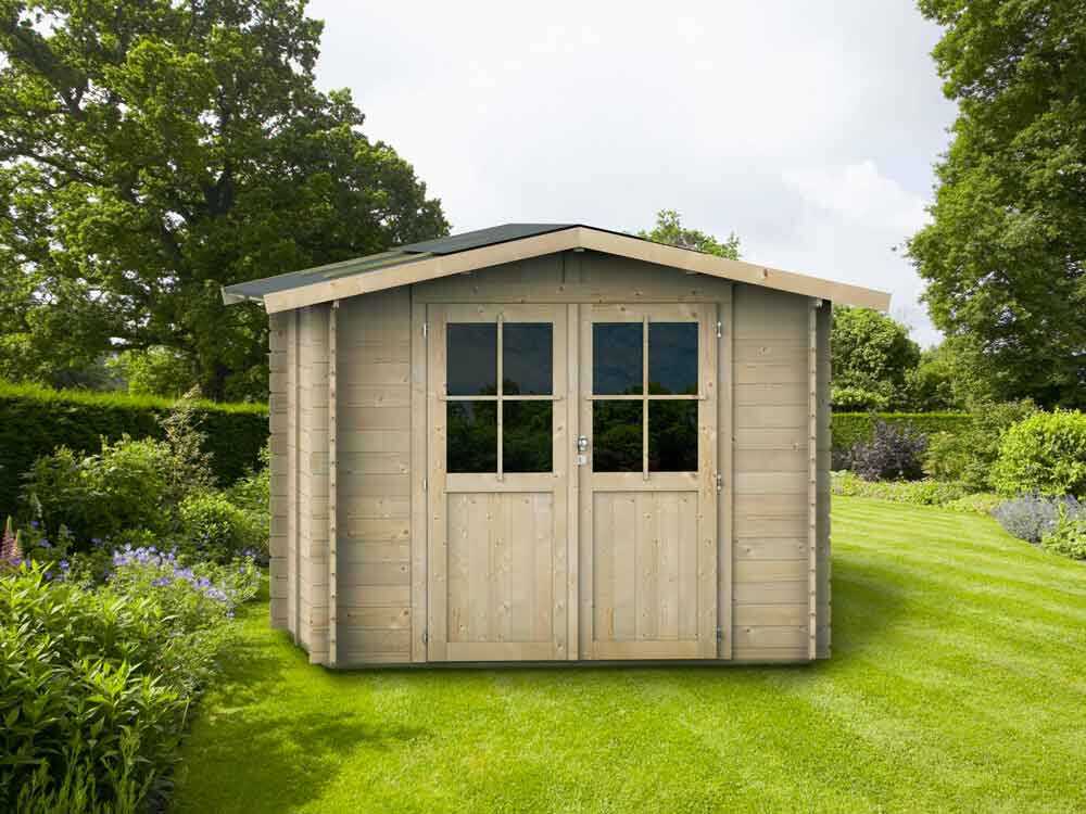 Alce Opera 250x250 – Gerätehaus aus Holz – Mit Fenstern und Doppelflügeltür – 250x250x207 cm – Bild 2