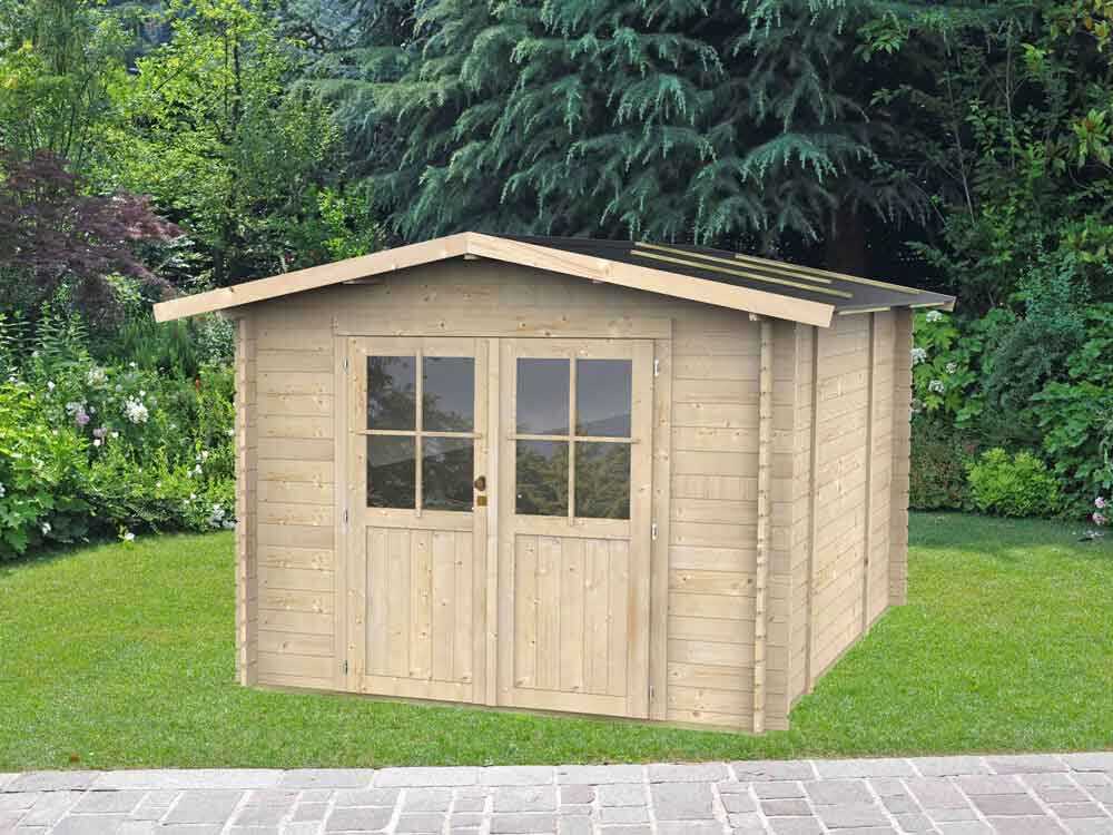 Alce Opera 250x250 – Gerätehaus aus Holz – Mit Fenstern und Doppelflügeltür – 250x250x207 cm – Bild 3