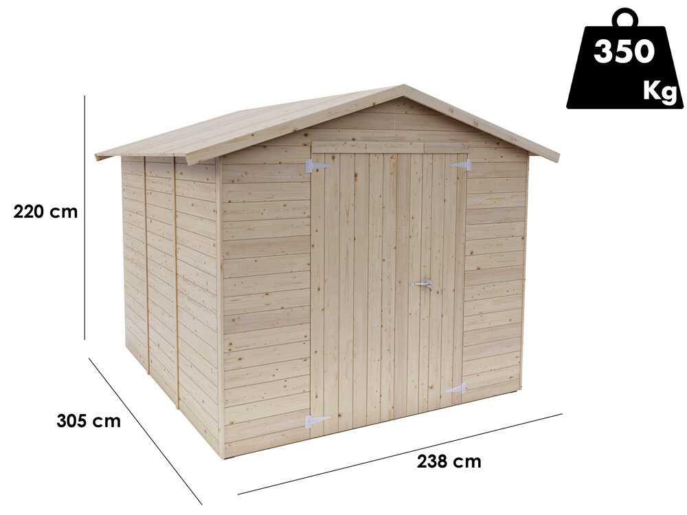 Alce Stefy 238x305 – Gartenhaus aus Holz – 238x305x220 cm – Bild 3