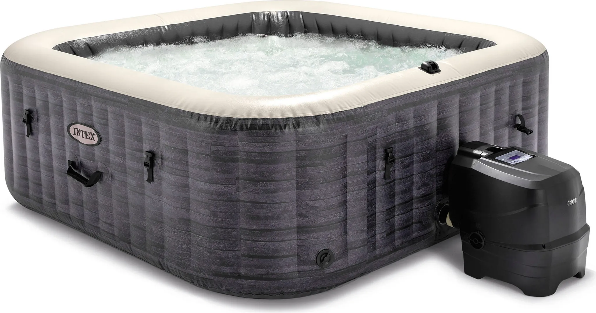 INTEX 28452NP - Whirlpool - PureSPA Greystone Deluxe (196x196cm) für 6 Personen – Bild 6