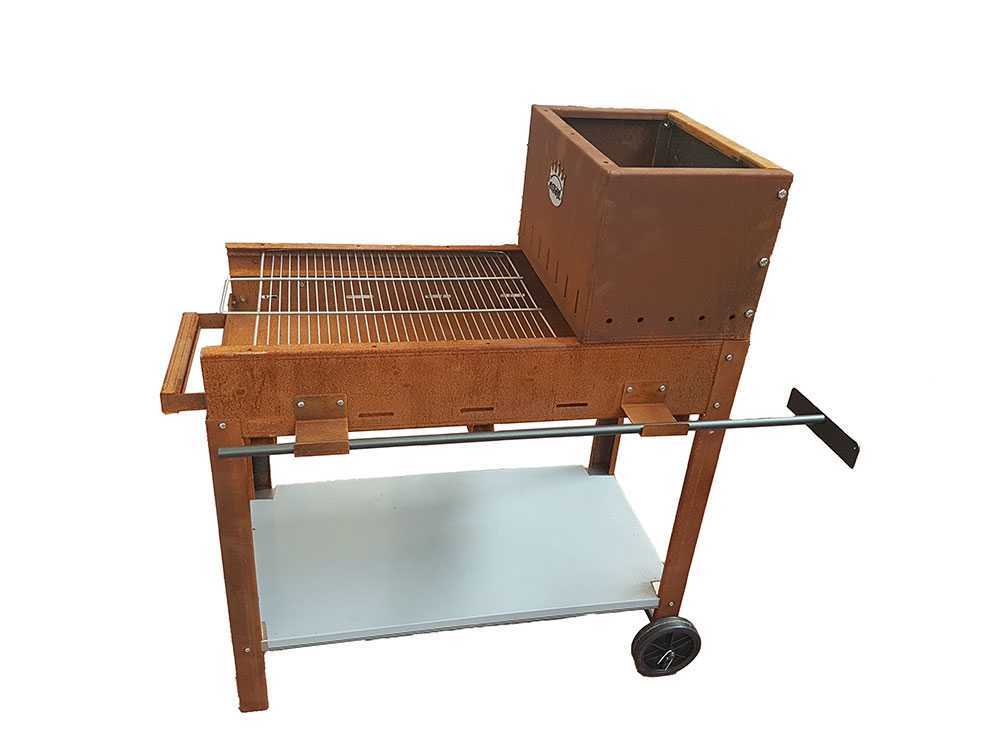 BBQ-Grill FLIPPER für Holz und Holzkohle - 45x50 cm Grillrost - vollständig aus Cortenstahl – Bild 2