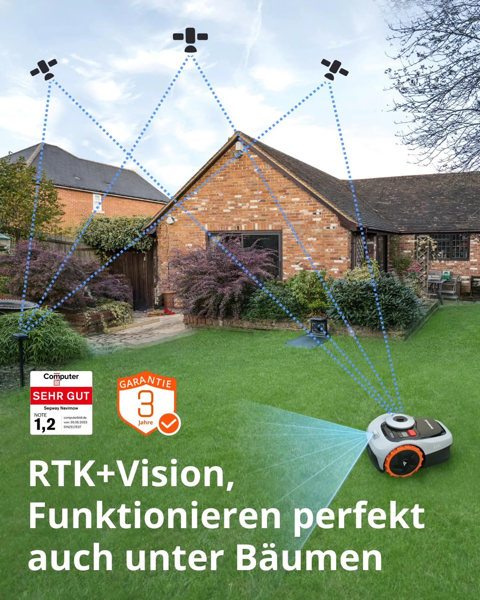 Navimow i105E Mähroboter ohne Begrenzungskabel, Empf. 500 m², Max. 600 m² – Bild 3