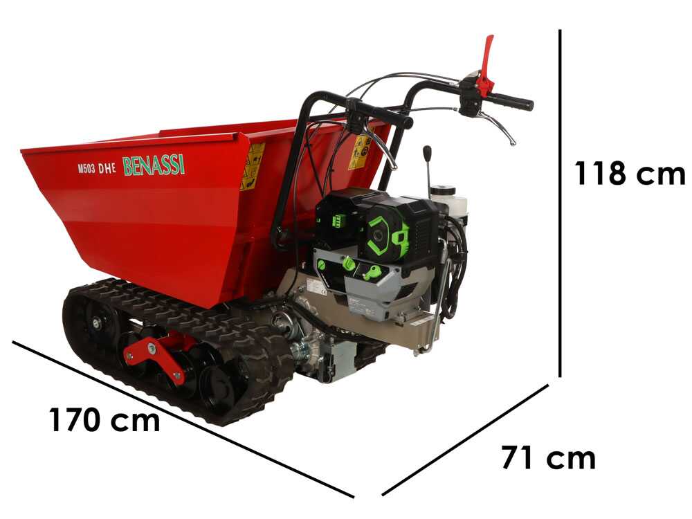 Benassi M503E DH - Akku-Raupendumper mit EGO-Motor - 56V 12Ah - mit hydraulischem Kippsystem
