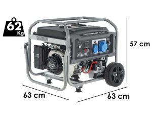 Blackstone BG 6050 - Benzin-Stromerzeuger mit Räder mit AVR-Regelung und Elektrostarter 4.3 kW - Dauerleistung 4 kW - 230V