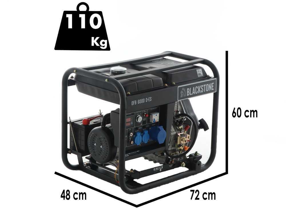 Blackstone OFB 6000 D-ES - Diesel-Stromerzeuger mit AVR-Regelung 5.3 kW - Dauerleistung 5 kW - 230V