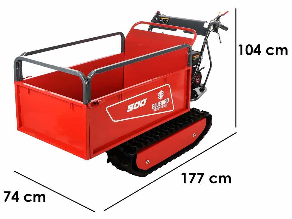 Blue Bird Carrier 500 - Ausziehbare Raupenschubkarre - Tragfähigkeit 500 Kg