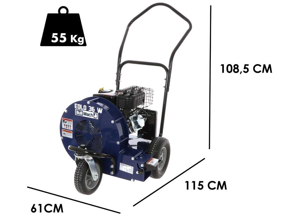 BullMach EOLO 36W - Benzin-Laubbläser auf Räder - Rato 7 PS