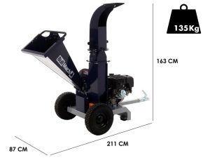 BullMach ZEUS 120 LE - Professioneller Benzinhäcksler  - Benzinmotor 15 PS mit E-Starter