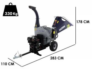 BullMach ZEUS 200 BH-LE Benzin Häcksler mit Anhängerkupplung - Loncin 420ccm E-Starter