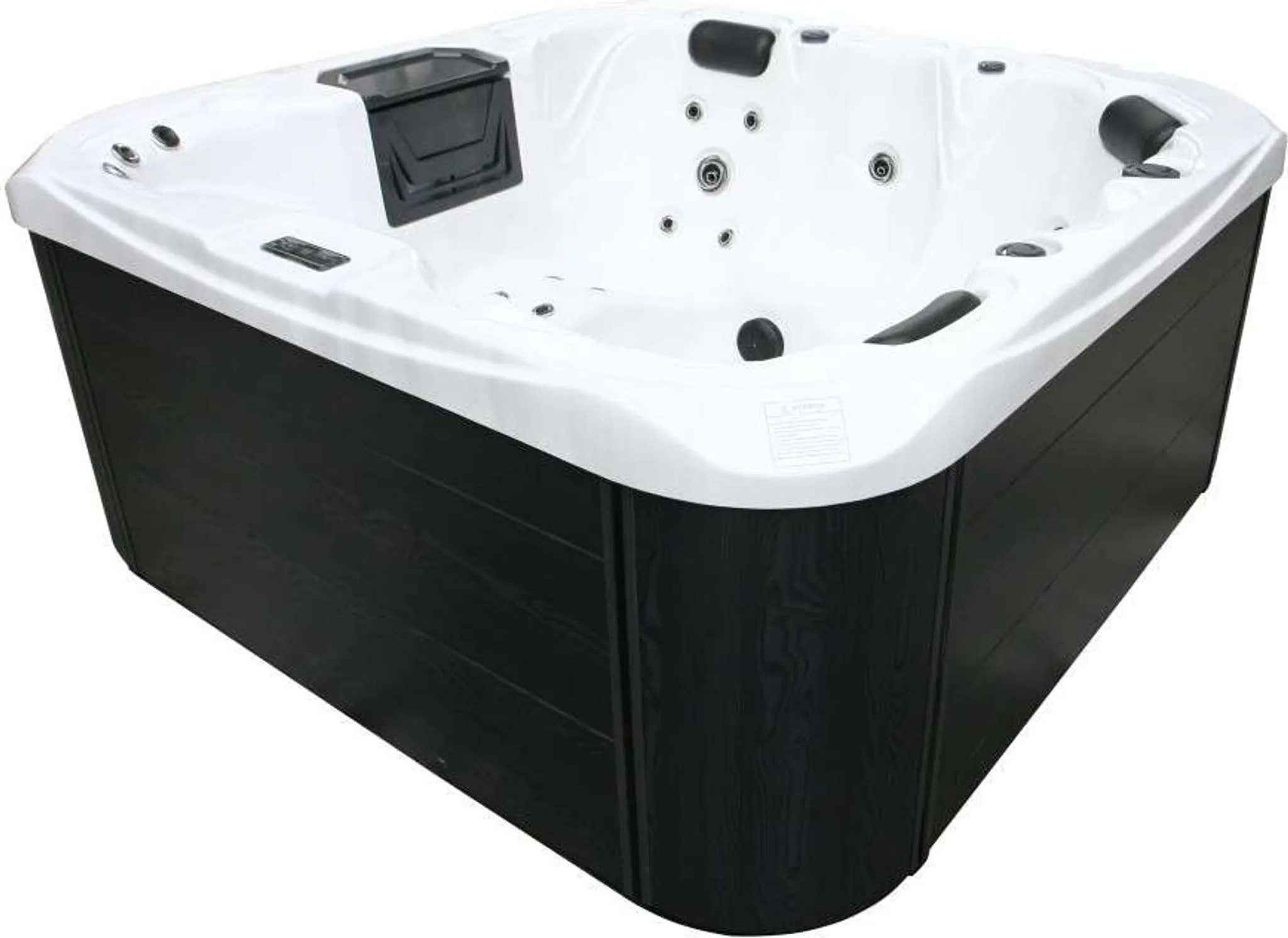 Outdoorwhirlpool TAHITI Sterling Silver inkl. Abdeckung und Stiege - 200 x 200 x 88cm