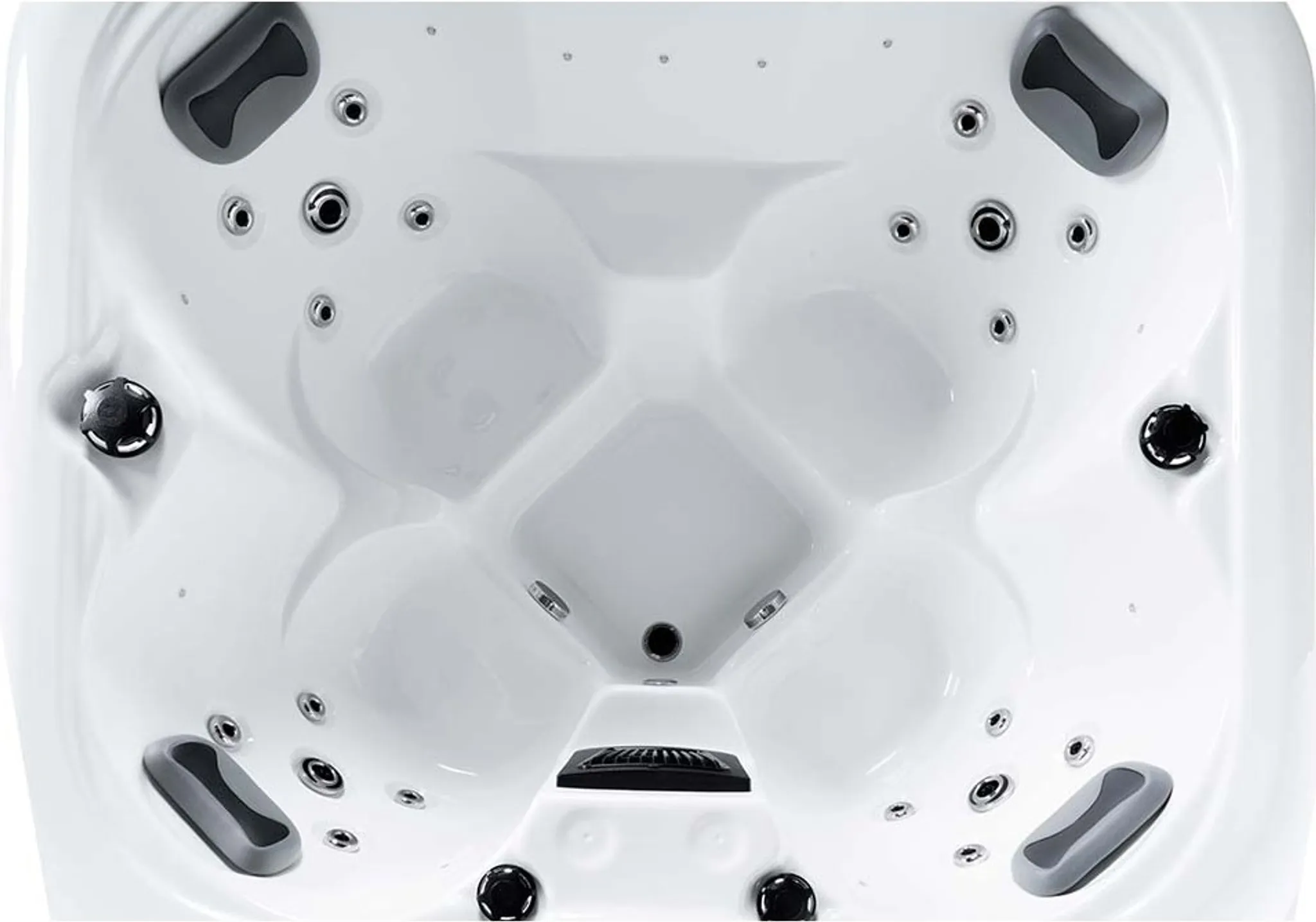 HOME DELUXE - Outdoor Whirlpool - SEA STAR PLUS Treppe und Thermoabdeckung - Maße 180 x 160 x 79 cm - Inkl. Heizung, 19 Massagedüsen und 15 Lichtquellen I Außen Whirlpool Spa für 4 Personen – Bild 8